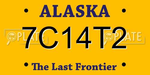 7C14T2 Alaska License Plate