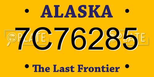 7C76285 Alaska License Plate