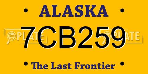 7CB259 Alaska License Plate