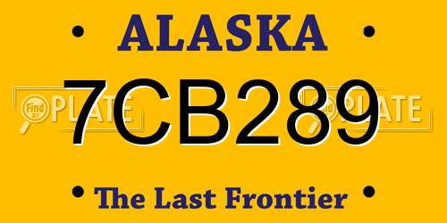 7CB289 Alaska License Plate