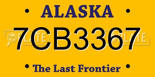 7CB3367 Alaska License Plate