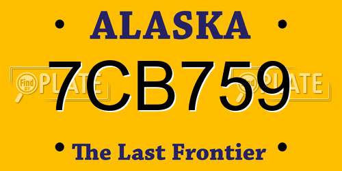 7CB759 Alaska License Plate