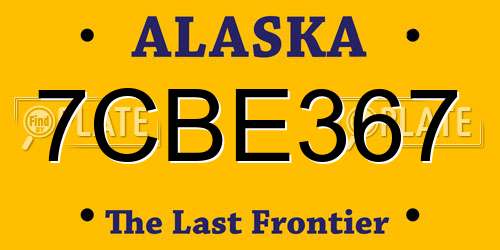 7CBE367 Alaska License Plate