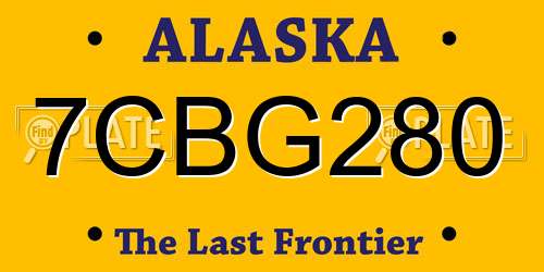 7CBG280 Alaska License Plate