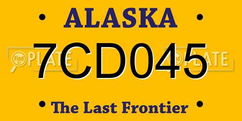 7CD045 Alaska License Plate