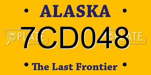 7CD048 Alaska License Plate