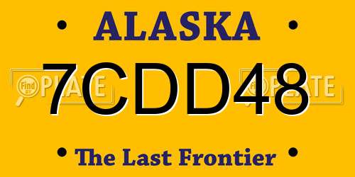 7CDD48 Alaska License Plate
