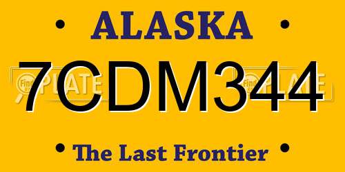 7CDM344 Alaska License Plate