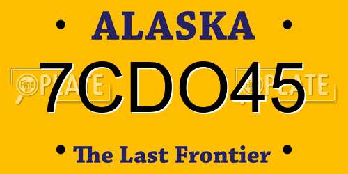 7CDO45 Alaska License Plate
