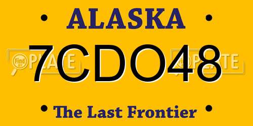 7CDO48 Alaska License Plate