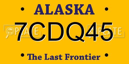 7CDQ45 Alaska License Plate