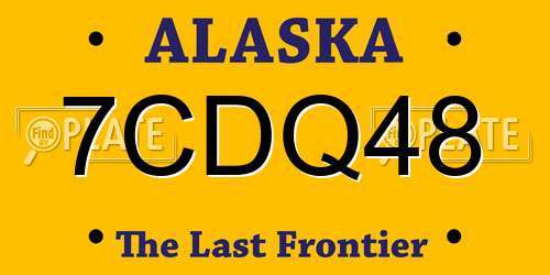 7CDQ48 Alaska License Plate