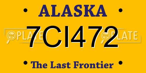 7CI472 Alaska License Plate