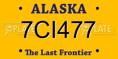 7CI477 Alaska License Plate