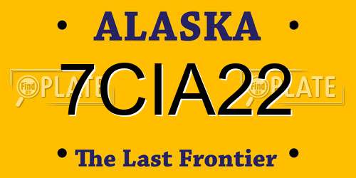 7CIA22 Alaska License Plate