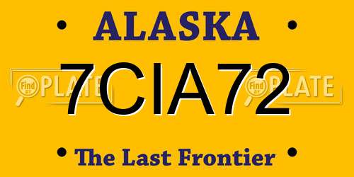 7CIA72 Alaska License Plate