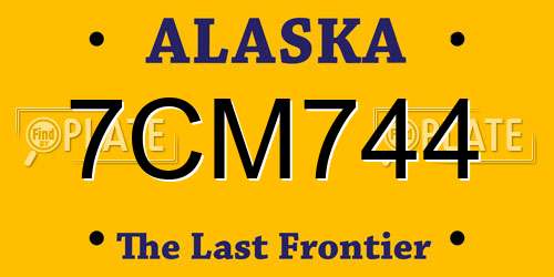 7CM744 Alaska License Plate
