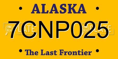 7CNP025 Alaska License Plate