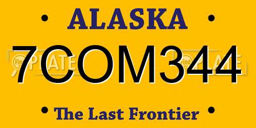 7COM344 Alaska License Plate