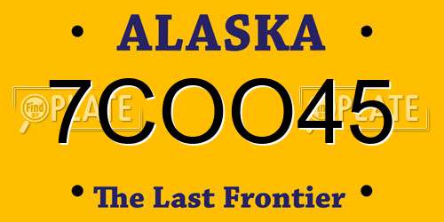 7COO45 Alaska License Plate