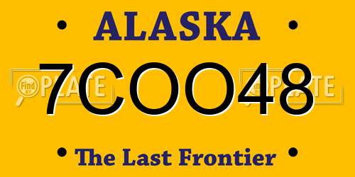 7COO48 Alaska License Plate