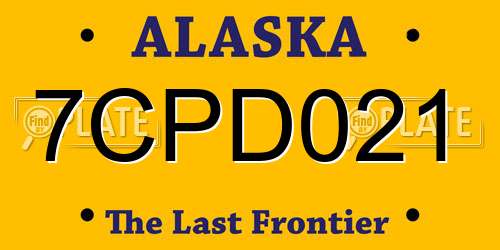 7CPD021 Alaska License Plate