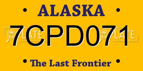 7CPD071 Alaska License Plate