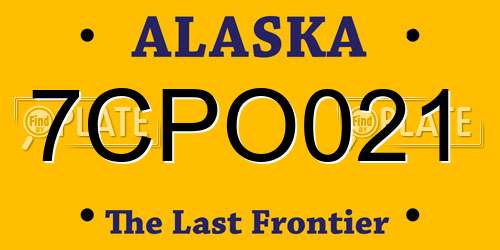 7CPO021 Alaska License Plate