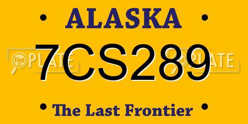 7CS289 Alaska License Plate