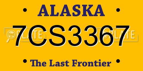 7CS3367 Alaska License Plate