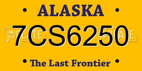 7CS6250 Alaska License Plate