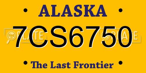 7CS6750 Alaska License Plate
