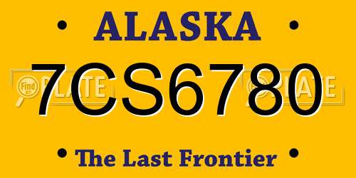 7CS6780 Alaska License Plate