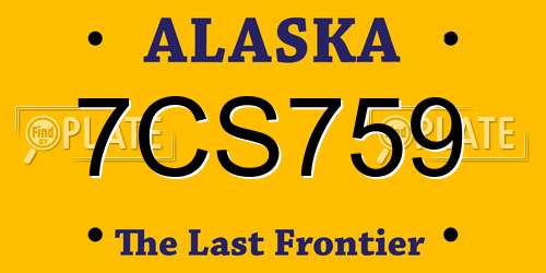 7CS759 Alaska License Plate