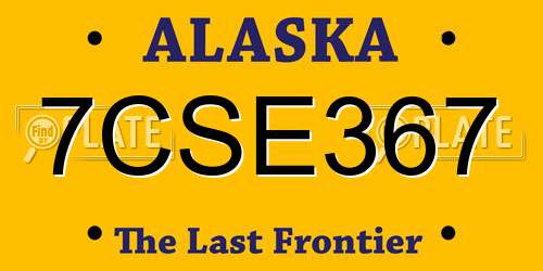7CSE367 Alaska License Plate