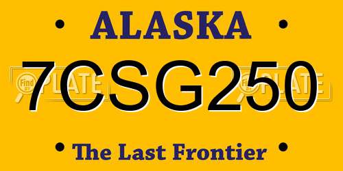 7CSG250 Alaska License Plate
