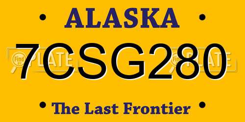 7CSG280 Alaska License Plate