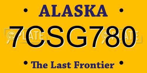 7CSG780 Alaska License Plate