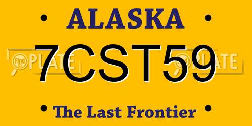 7CST59 Alaska License Plate
