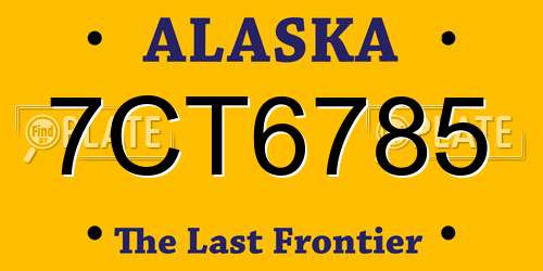 7CT6785 Alaska License Plate