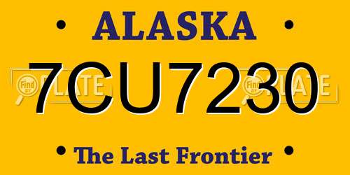 7CU7230 Alaska License Plate