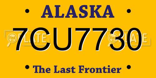 7CU7730 Alaska License Plate