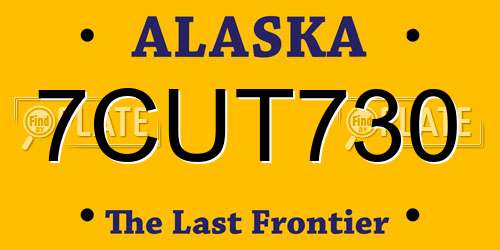 7CUT730 Alaska License Plate