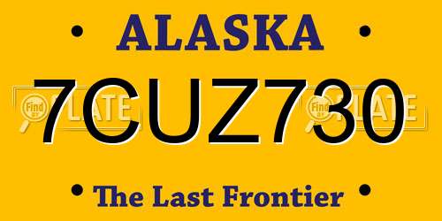 7CUZ730 Alaska License Plate