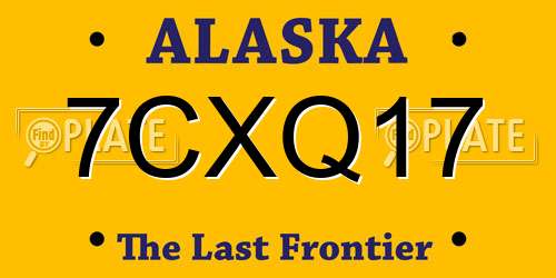 7CXQ17 Alaska License Plate