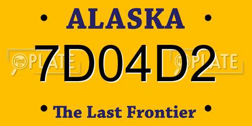 7D04D2 Alaska License Plate