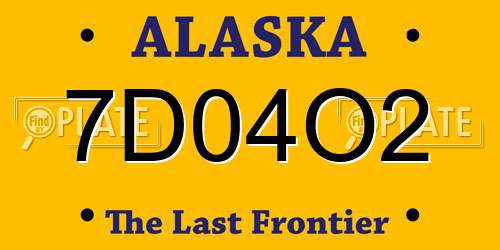 7D04O2 Alaska License Plate