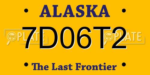 7D06T2 Alaska License Plate
