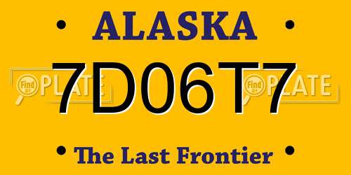 7D06T7 Alaska License Plate