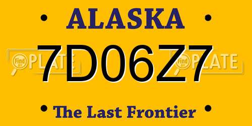 7D06Z7 Alaska License Plate
